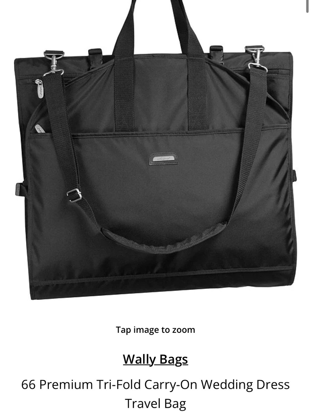 Wally Bag Black Tri-Fold Carry-On Travel Garment Bag 66 inches
